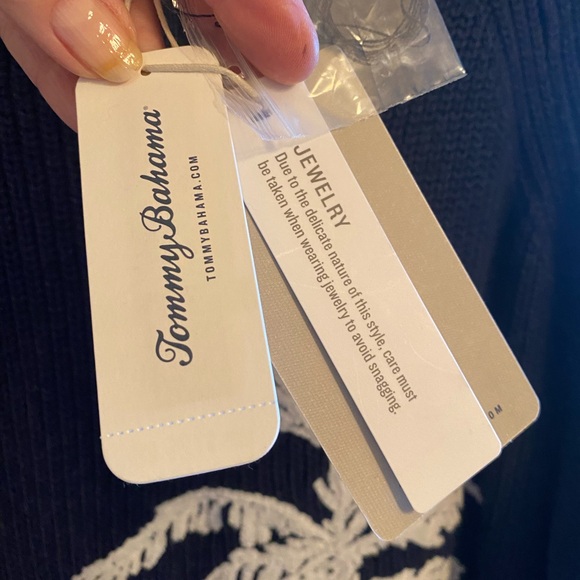 Tommy Bahama navy palm tree sweater - Picture 6 of 8